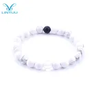 Marble Stone Bead Fashion Natural Marble Stone Bead Gold Plated Crown Bracelet Women