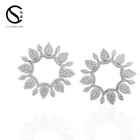Gemstone Earrings Earrings 0-15738 CS Brazil Hot Sale Micro Pave Fashion Gemstone Big Hanging Earrings