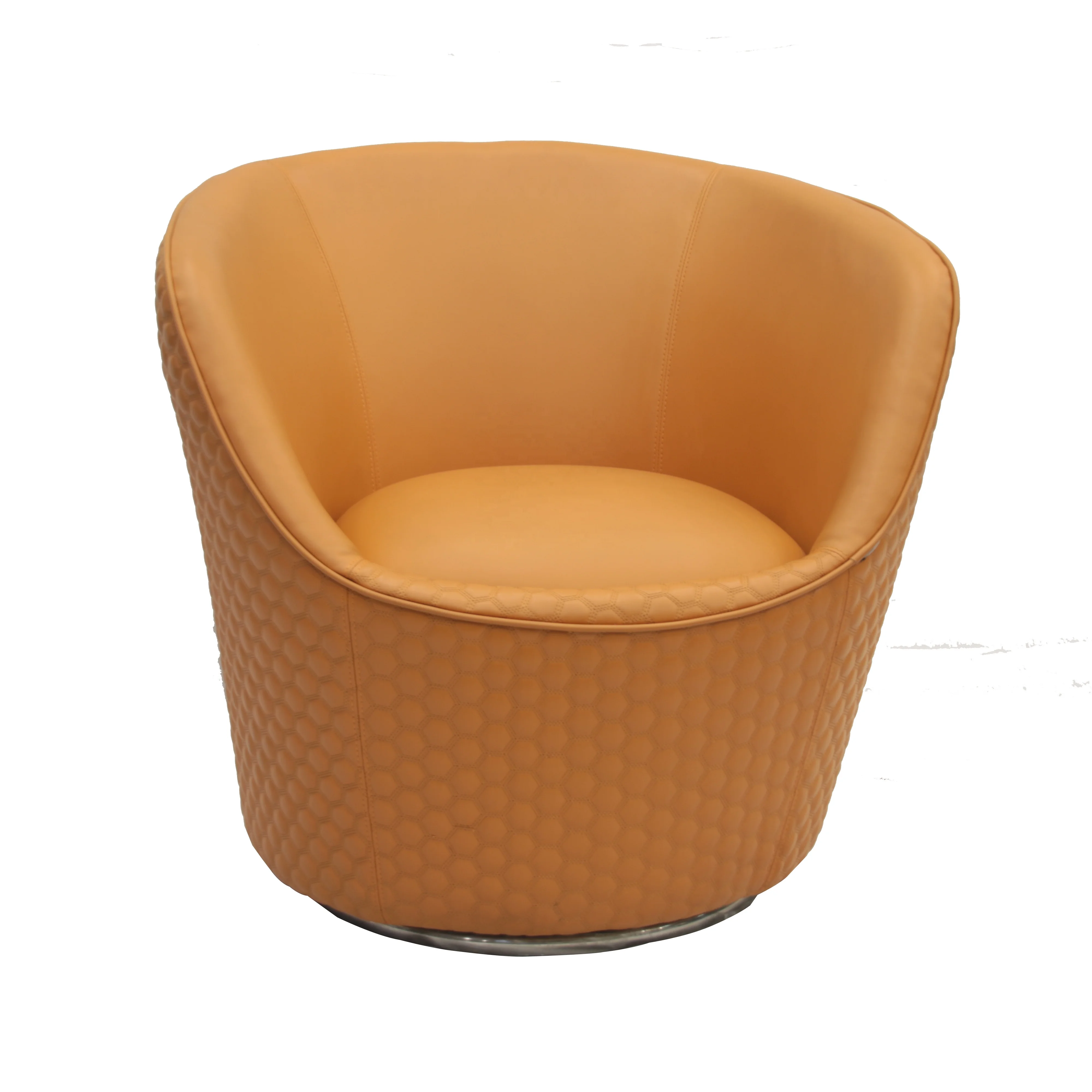 small round leather chair