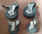 Gray Wheels 4_ Caster Wheel Gray 3 4 5 Inch Rubber Locking Caster Wheels Supplier Book Laptop Desk Computer Table Wheels