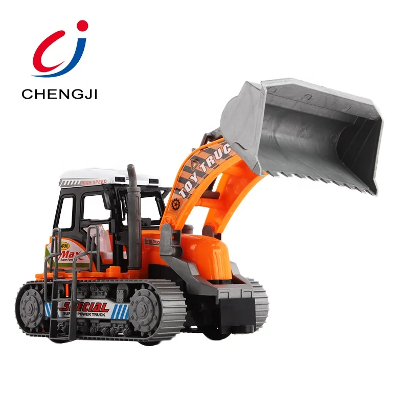 Chengji Hot sale cool design inertial engineering tractor construction truck farm excavator truck friction toys for kids