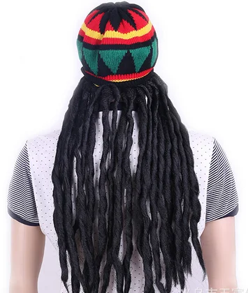 Dreadlocks Rasta Hippie Wig Cosplay Adult Fancy Dress Jamaican Bob Marley 