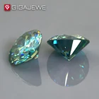 GIGAJEWE Wholesale Cyan Color Loose Diamond Round Cut Synthetic Diamond For Jewelry Moissante Blue Green