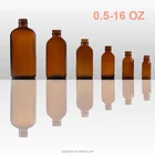 Glass Bottle Glass Round Glass Bottles 1OZ-16OZ Amber Boston Round Glass Bottle G.P.I Standard Finish