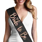 And Wedding Black Bride To Be And Diamond Single Layer Satin Sash Wedding Party Black Sash With Laser Rose Gold Letter