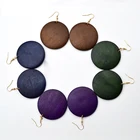 Personalized Simple Round Boho Wooden Earrings