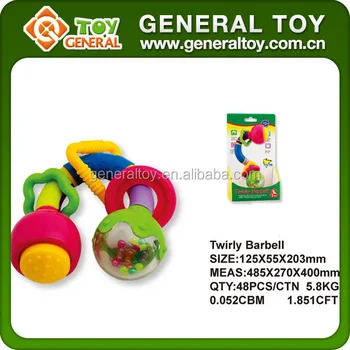 Baby Twirly Barbell Toy Bell Funny Rattle For Kids Barbell