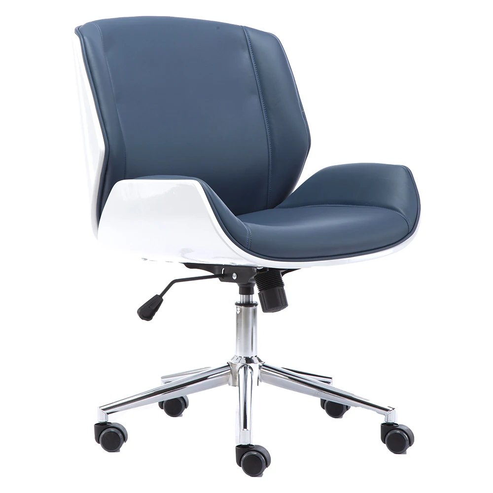 blue leather office chairs for sale