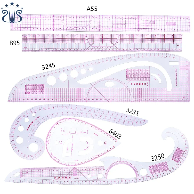 CZ-04 french sewing tailor curve ruler set/A55/B95/3245/3231/6403/3250
