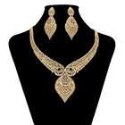 Jewelry Set Set-158 Xuping Bisuteria Costume Wholesale Indian Jewelry 24K Dubai Gold Pave Diamond Stone Luxury Jewelry Set Crystal Jewelry