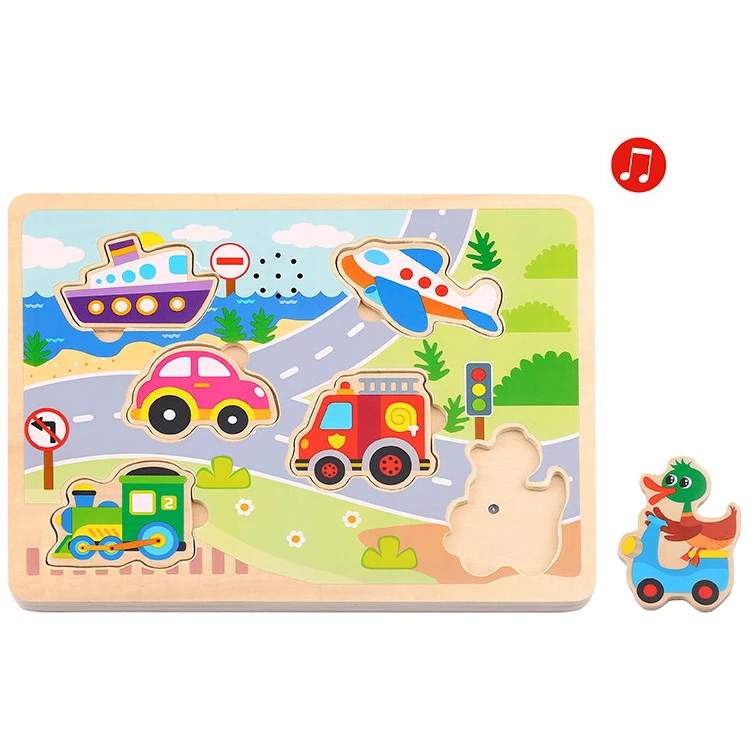 Tooky Vehicle Transportation Pegged Wooden Puzzle Educational Toy 