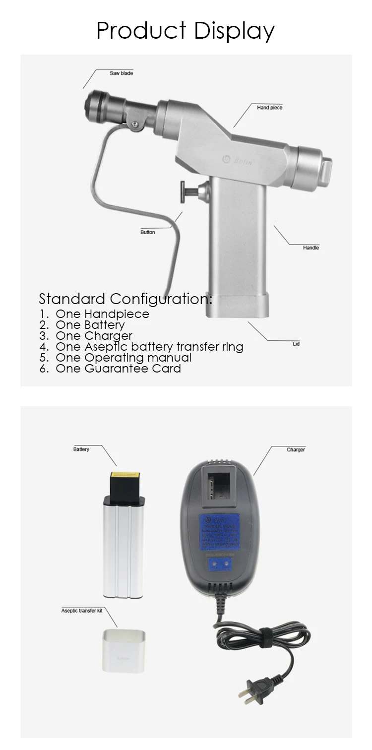 BJ8113 Veterinary K-wire Drill System Rechargeable Battery Powered for Orthopedic Trauma Surgery in Small Animals
