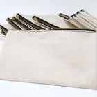 Pouch Promotional Cheap Customized Blank 100%cotton 12oz Canvas White Pouch Stationery Pouch With Zipper