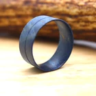Ring Titanium Bands Fashion Blue Box Elder Wood Ring Cores Match Tungsten Titanium Damascus Steel Wedding Bands