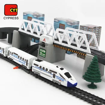 Electric Car Race Track Train Railway Toy Train Set Slot Toys