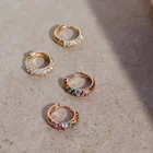 Rose Gold Earrings Earings Factory China Wholesale 925 Jewelry Rose Gold Cubic Zirconia Huggie Hoop Earrings