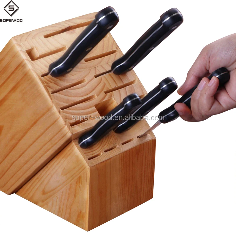 Hot Sale Professional Kitchen Knife Set Knife Block for Cooking with Wooden Wooden Kitchenware Wood Custom Size Sustainable