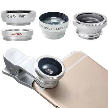 Behenda 2019 Customized Promotion Gift 3 in 1 Acrylic Lens 180 Fish Eye+0.67 Wide Angle Macro Zoom Lens Cellphone Camera Lenses