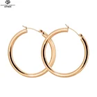 Clip Earrings Wholesales Price Clip On Fashion Jewelry Gold Plated Stainless Steel High Polish Big Hoop Earrings