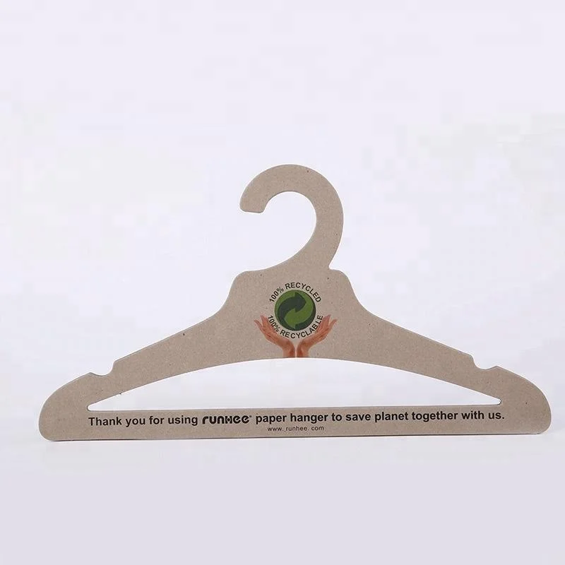 Custom Cardboard Clothes Hanger Recyclable Eco Friendly Kraft Paper Hanger For Adult