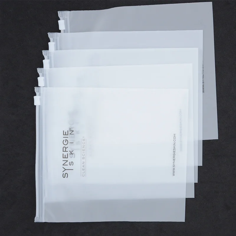 Plastic Clear Transparent Zipper Matte Zip Lock Bag Storage Package Clothes Bag 
