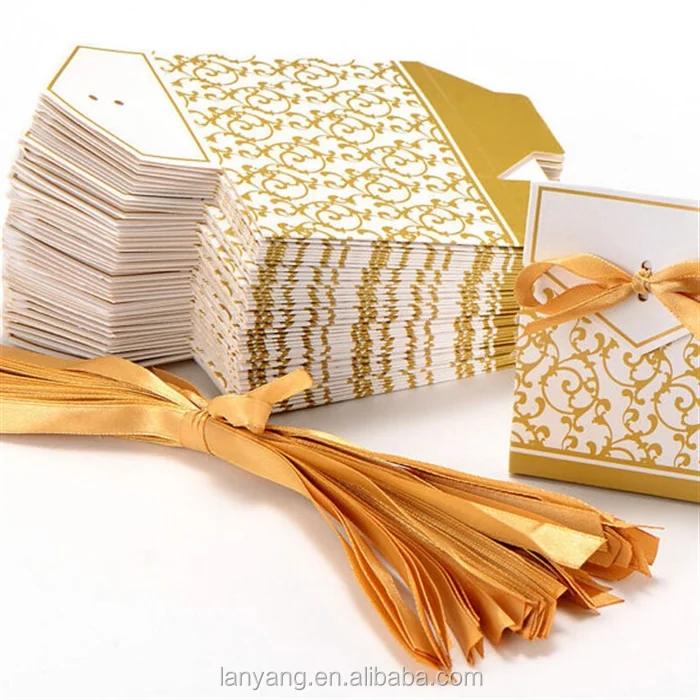 100/200/300/400/500 Wedding candy boxes Cake Gift Candy Boxes Gold Silver Bags 
