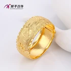 Jewelry Gold Bangle For Women Wholesale Fine Jewelry Flowers Carved 24k Gold Plated Wedding Bracelet Bangle For Women