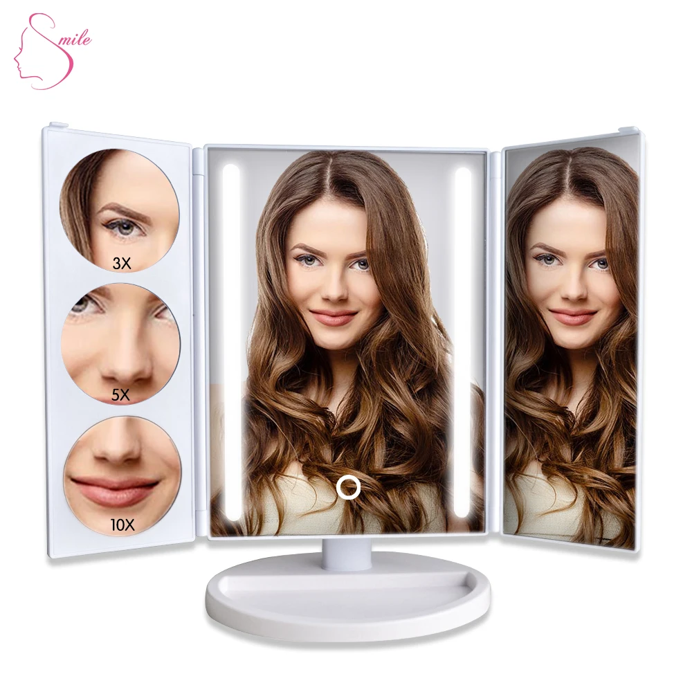 20x magnifying travel mirror with light