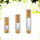 Glass Bottle Cosmetic Bottle Pump Wooden Metal Glass Airless Pump Bottle Cosmetic Airless Bottle