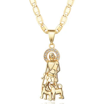 Custom Pendant Crystal CZ Brass 18K Gold Plated Pendant for Religious Jewelry