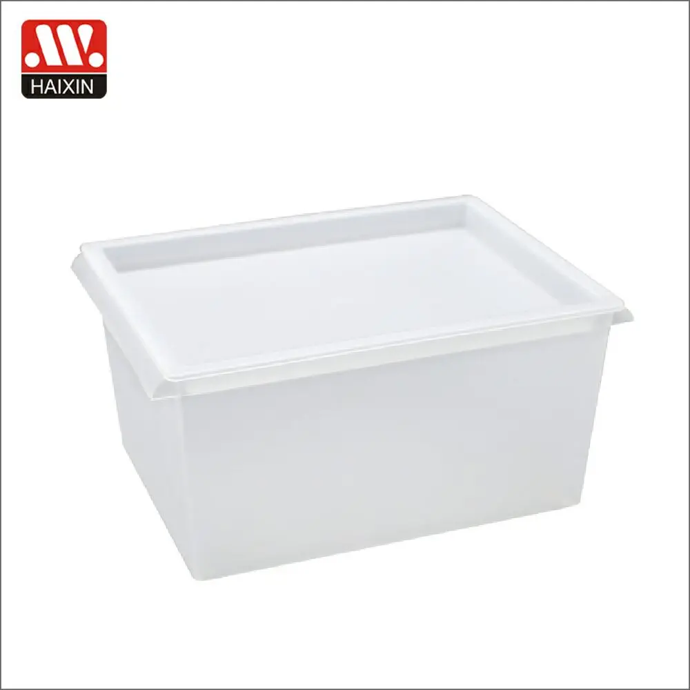 Factory direct price 21L box transparent container home organizing storage bins plastic with lid for clothes