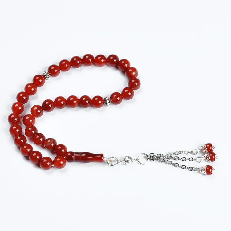 YS89 Costume Jewelry Buddhist Rosary Souvenir Ruby Beads Counter Genuine Religious Overseas Red Necklace Cheap Prayer Beads Ball