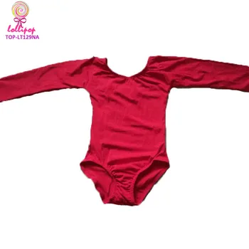 Long Sleeves Dance Competition Children Artistic Gymnastics girl & toddler red Leotards For Dancing