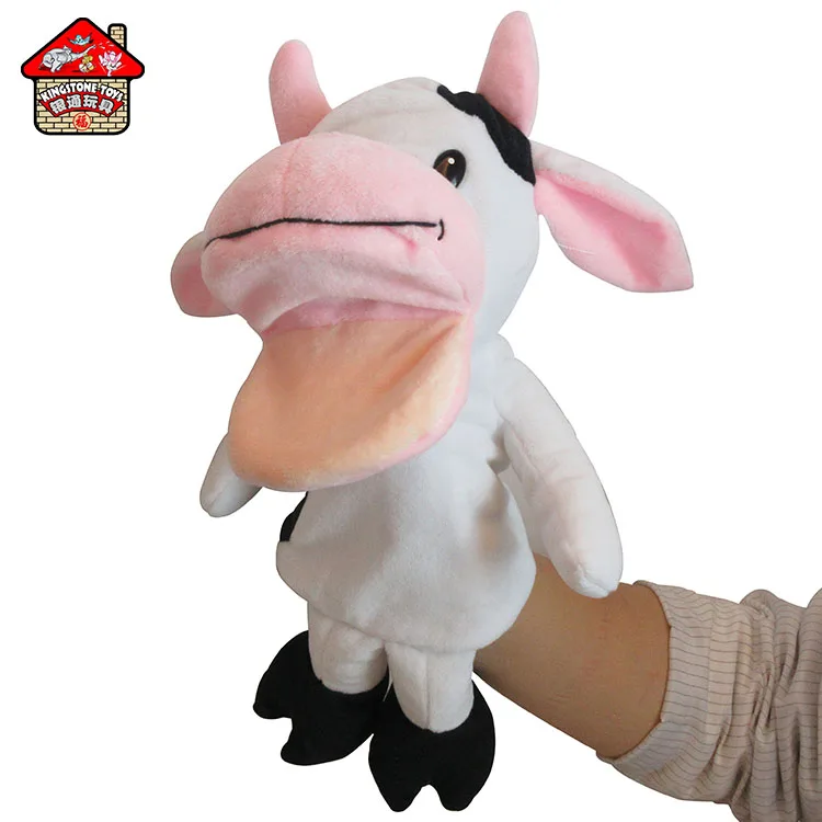 Custom Singing Hand Puppet Stuffed Animal Toy Cow/ Dog /frog With Big Funny  Mouth For Hand Ventriloquist/baby Toy Aceptable 20cm - Buy Hand Puppet,Singing  Hand Puppet,Stuffed Animal Toy With Big Funny Mouth