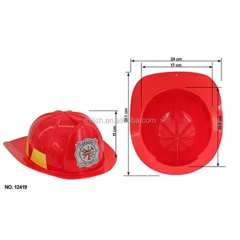 Party Novelty fire chief Fireman red plastic toy helmet hat MH-2033
