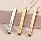Sterling Pendant Necklace New Arrival Custom 925 Sterling Silver Bar Necklace DIY Engraving Pendant Necklace
