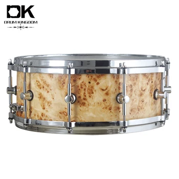 poplar burl and 6 ply maple die-cast hoops professional snare drum