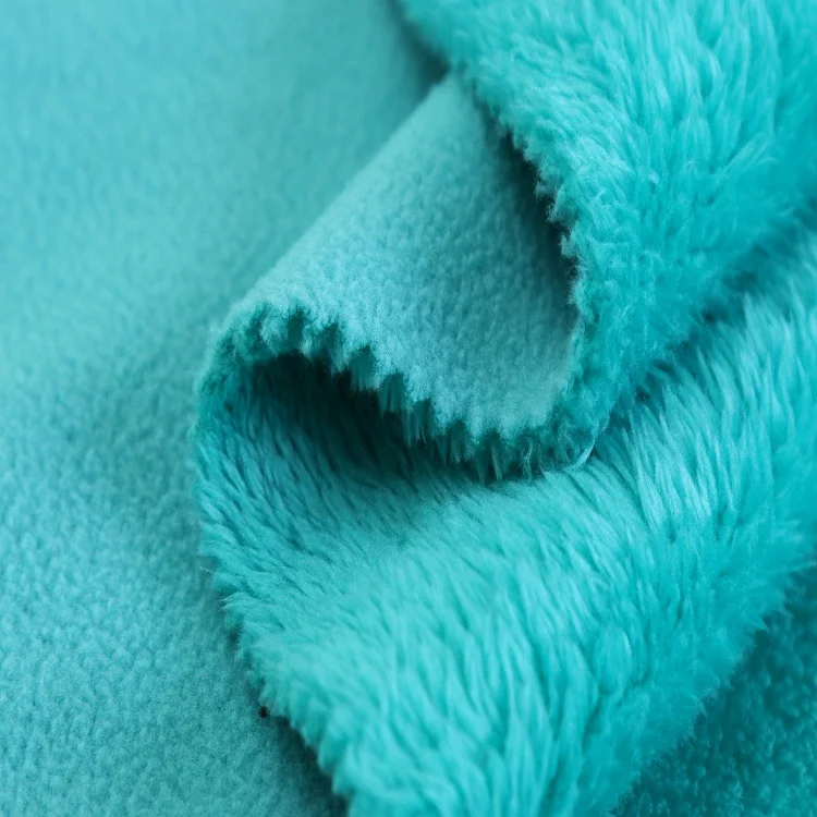 Knit Polyester Polar Fleece and Sherpa Fleece Bonded Fabric