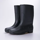 Black Upper Wellington Jelly Rain Boots PVC Water Shoes