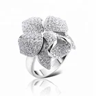 Value Ring Finger Ring Vivid Orchid Flower Multi Cz Value 925 Silver Stone Finger Ring
