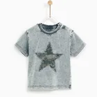 Boys 2021 OEM Custom Latest T-shirt Design For Boys Kids Short Sleeves T-shirt Denim Fabric Casual Style