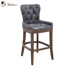Wood Chair Modern Dining Modern Wooden Bar Stool Vintage Leather Bar Stool Wood Leather Bar Chair Modern For Dining Restaurant Sets Club Cafe Kitchen