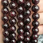 Gemstone Strand Loose Stone Beads Wholesale Natural Garnet Loose Gemstone Round Garnet Stone Beads Strand