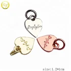 Heart Metal Tags Small Metal Tags Custom Heart Shape Engraved Logo Pendant Small Metal Tags For Jewelry