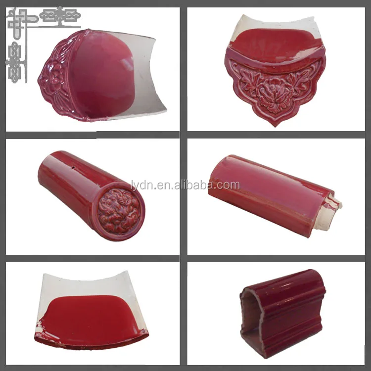 Red glazed roof tiles 1