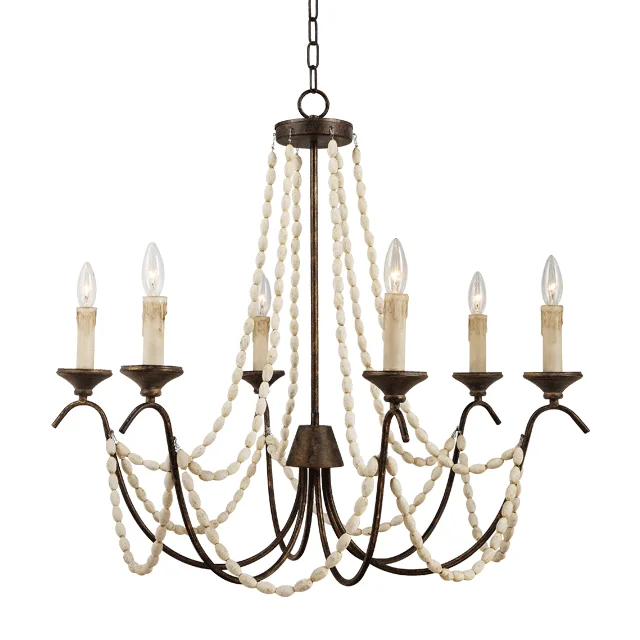 beaded candle chandelier
