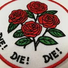 Flower Jeans Patch Jeans Embroidered Red Rose Patch Set Pink Rose Applique Flower Embroidery Patch Jeans For Men