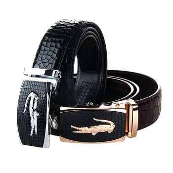 Wholesale Fashion Business Retail Genuine Leather Men's Crocodile Belt