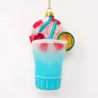 Custom Decorative Home Accessories Glass Drink Christmas Tree Ornaments Hanging Decor