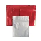 Pouch Mylar Bags Custom Red Clear Resealable Tear Notch Mylar Zipper Heat Seal Odor Proof Pouch Bag